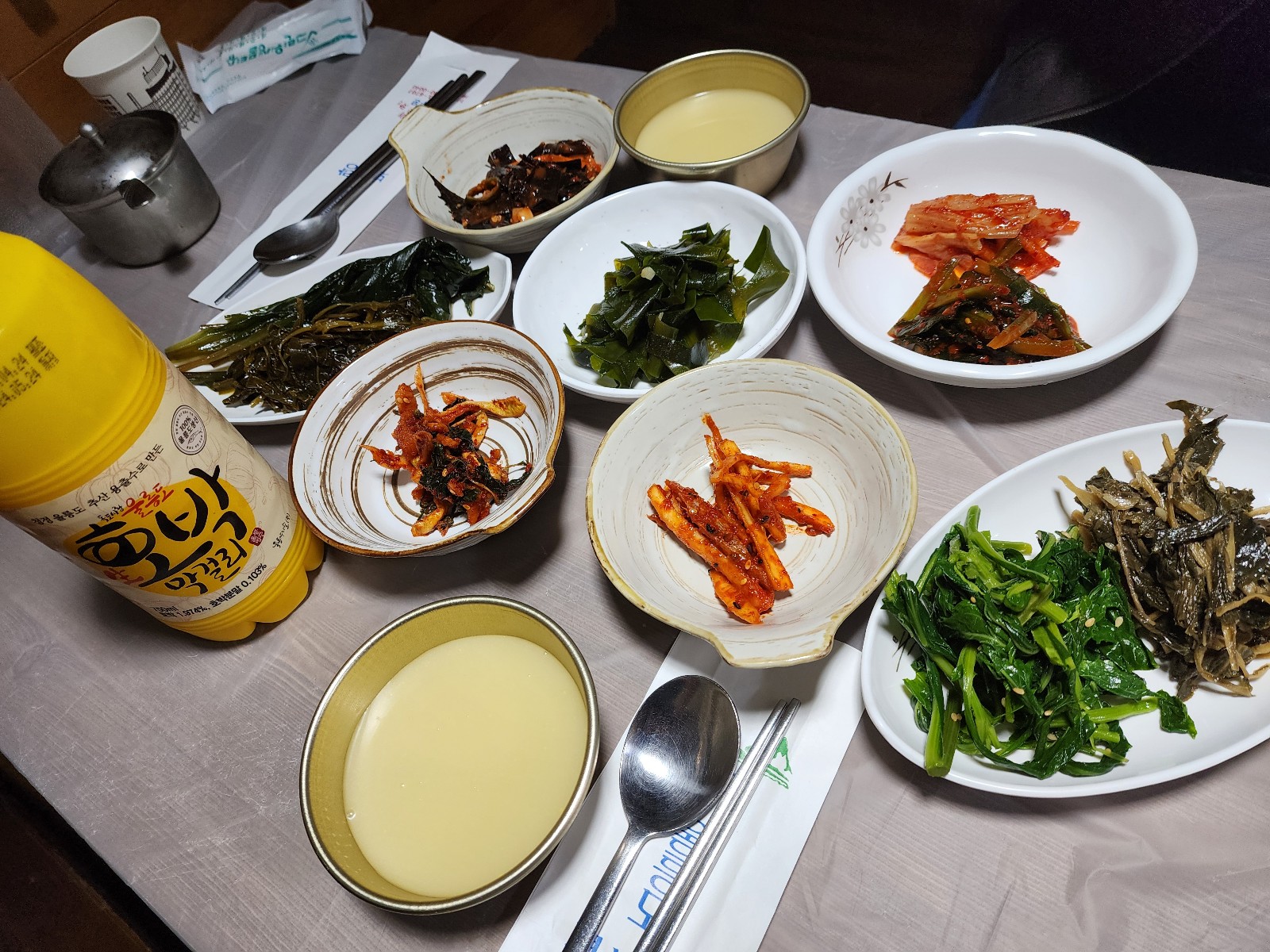 호박막걸리와 반찬
