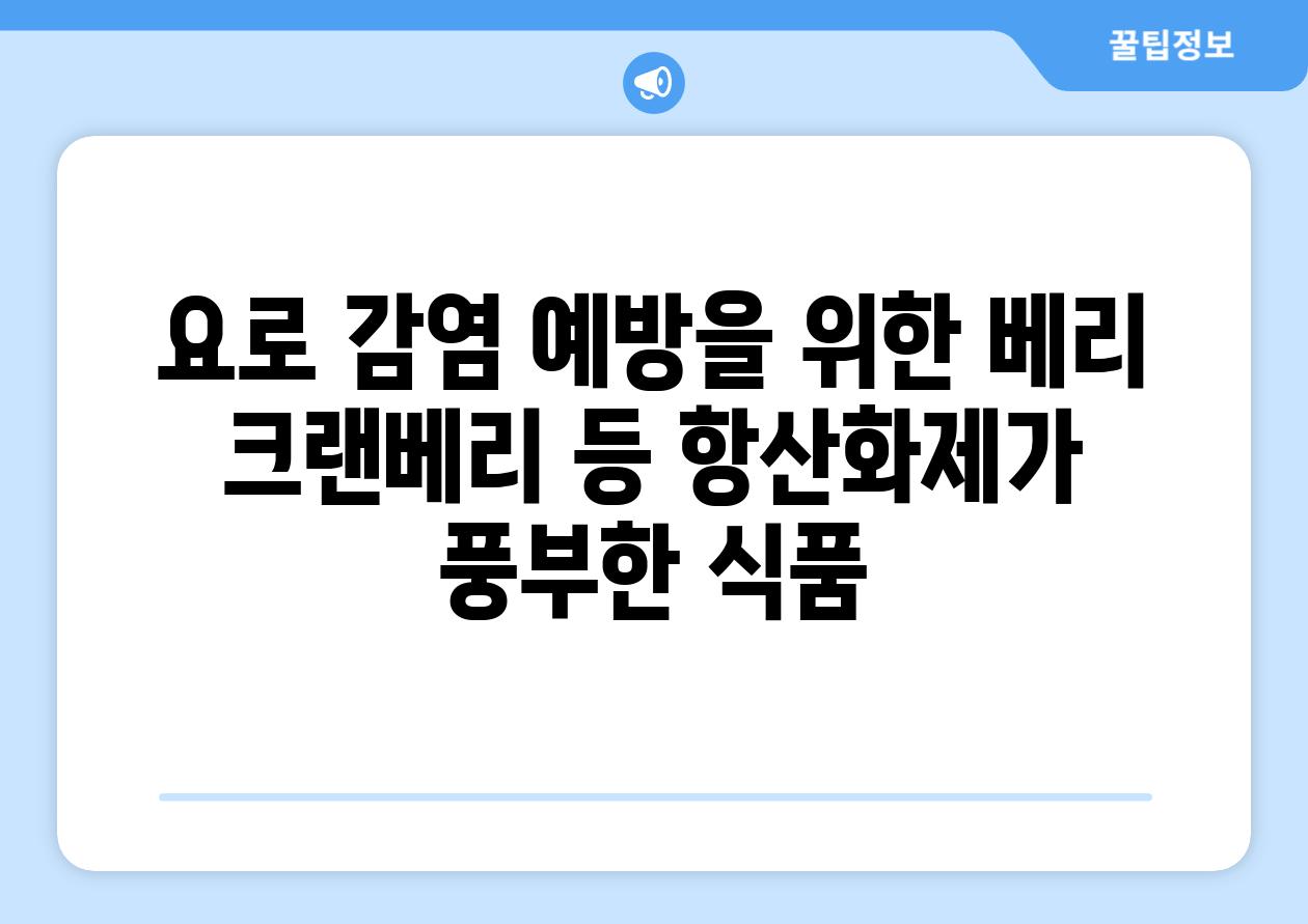 요로 감염 예방을 위한 베리 크랜베리 등 항산화제가 풍부한 식품