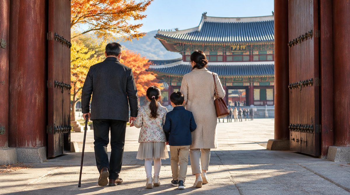 장애인 복지카드로 고궁 무료입장을 하는 가족