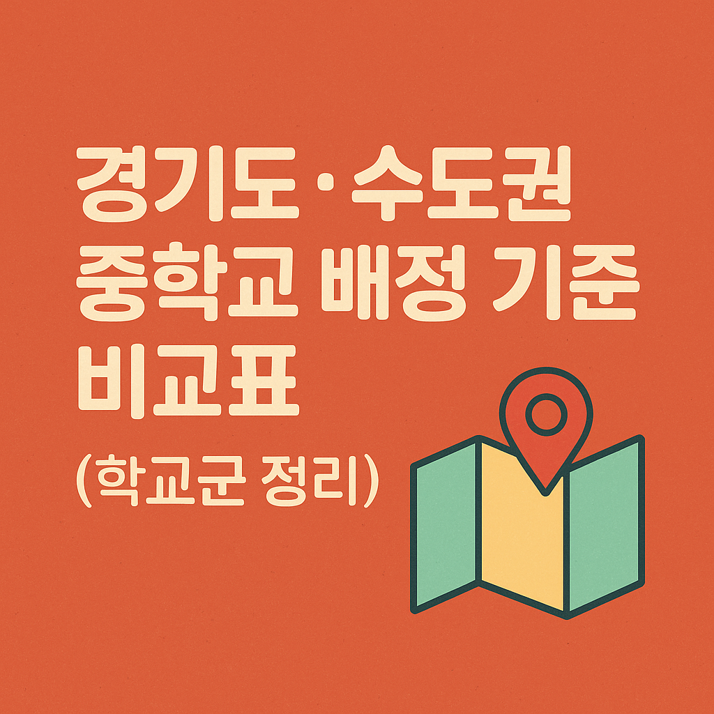 경기도&middot;수도권 중학교 배정 기준 비교표 (학교군 정리)