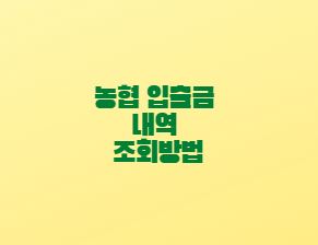 농협-입출금-내역조회