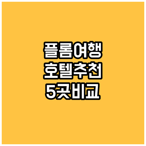 플롬 여행 필수 정보 플롬 주변 호텔