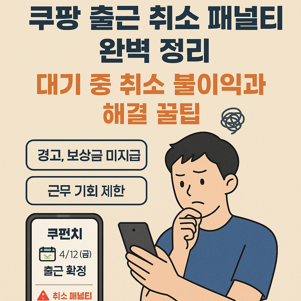 쿠팡 알바 출근 취소 이렇게 하면 손해본다｜대기&middot;확정 취소 패널티 차이 총정리