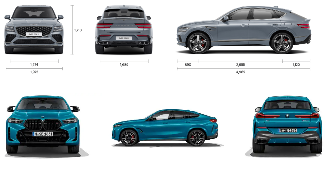BMW X6&#44; 제네시스GV80 제원비교