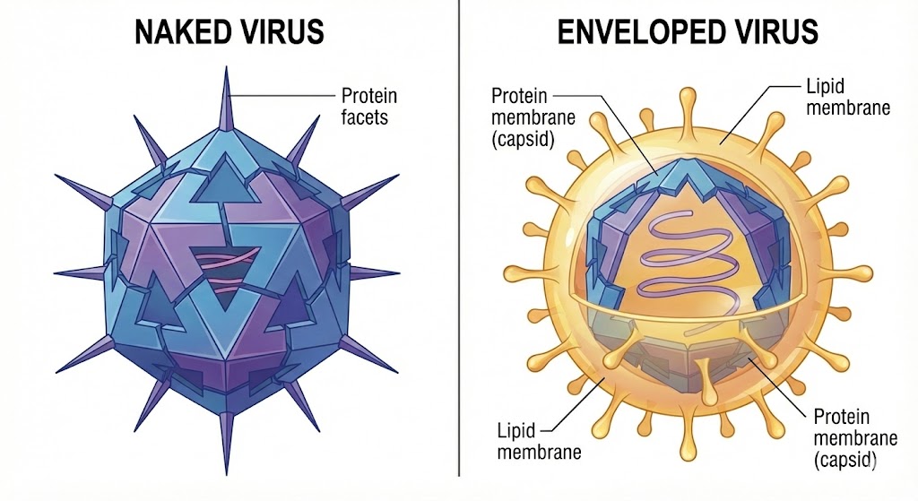맨몸 바이러스 vs 외투 입은 바이러스