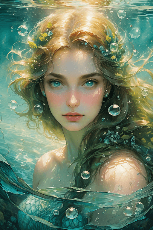 Playground AI로 생성한 그림(3) - 청초한 인어