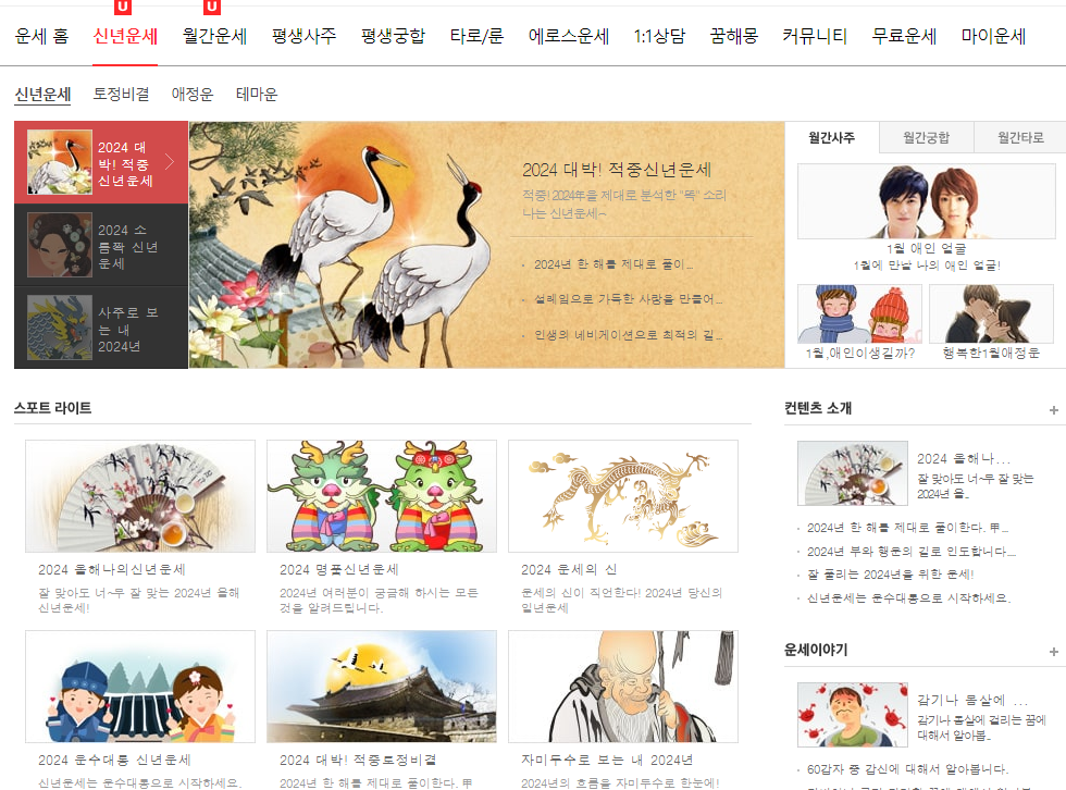  2024 새해 신년 운세 - 네이트 신년운세