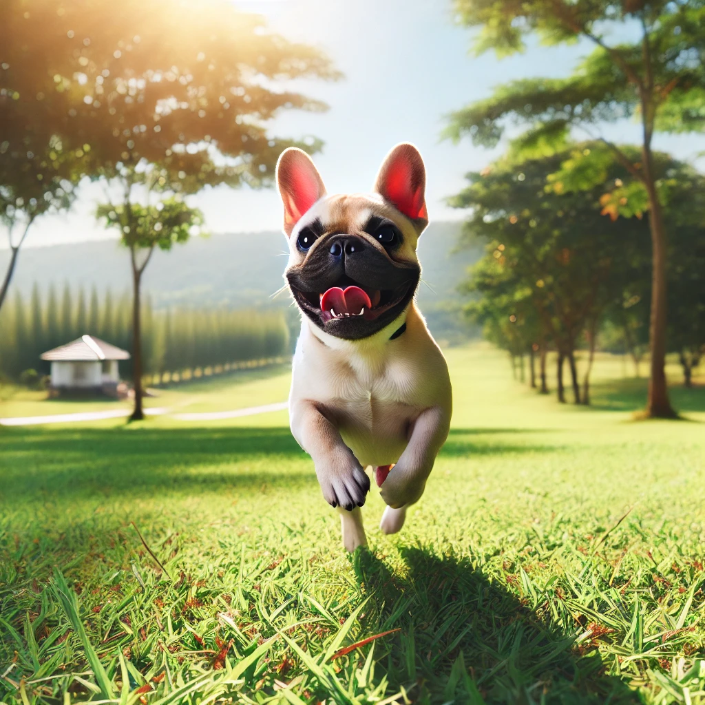 신나게 뛰어오는 프렌치불독