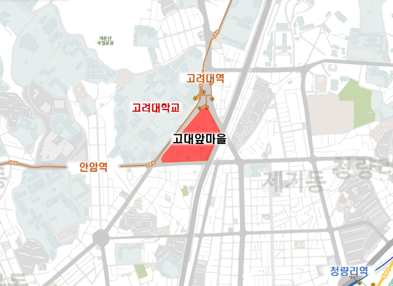 고대앞마을 지도