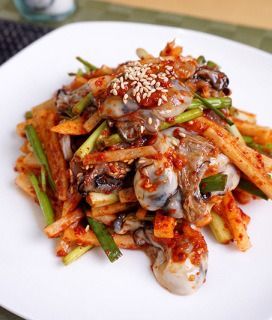 생굴 젓갈 음식 사진