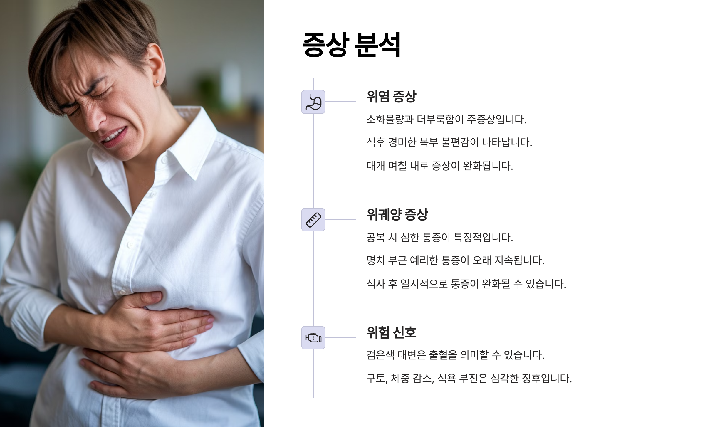 위염과 위궤양의 증상