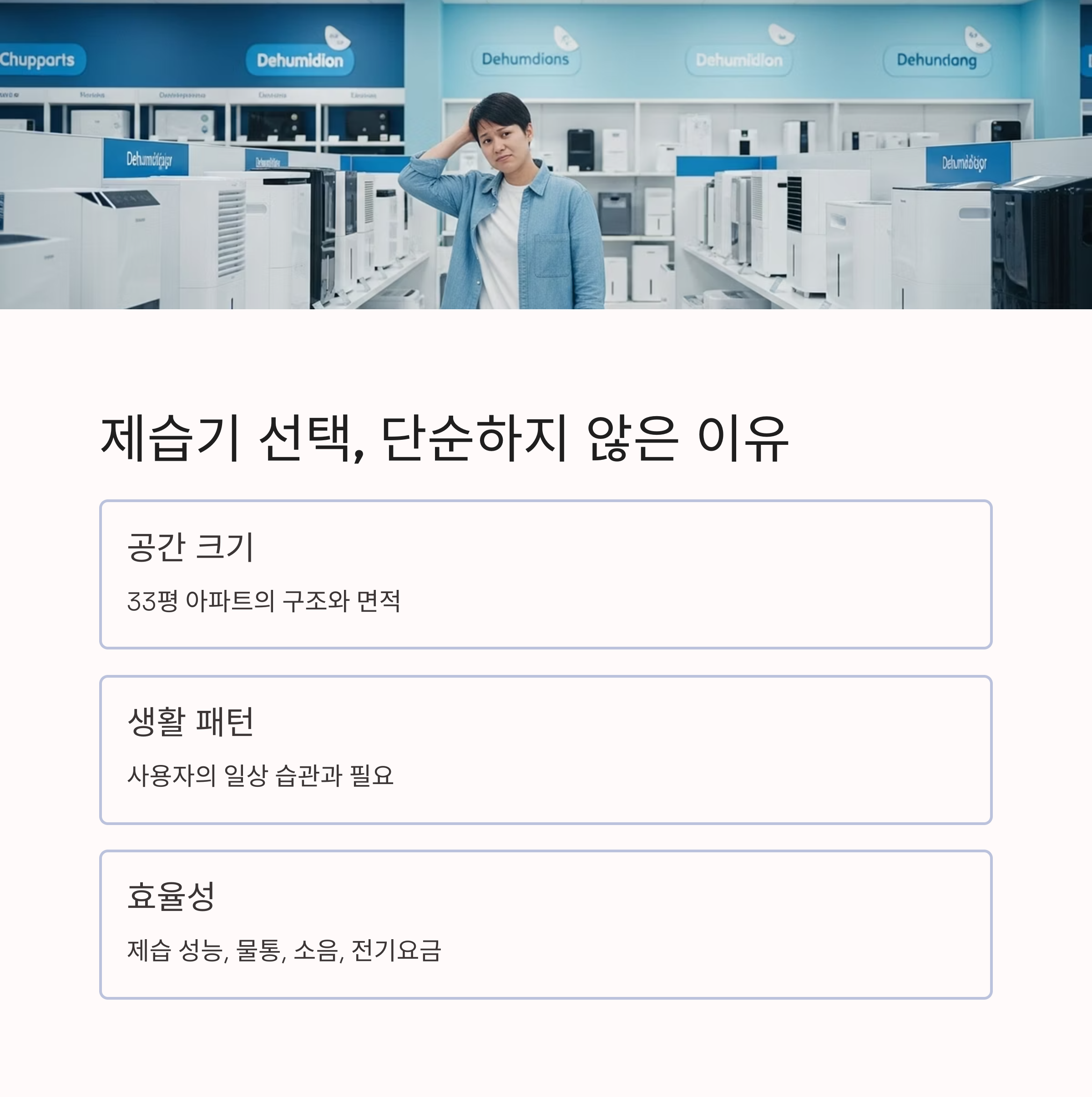 제습기 선택, 단순하지 않은 이유?