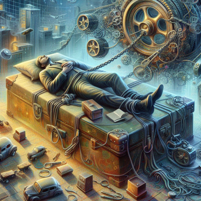 꿈 속에서의 휴식과 시간의 흐름을 나타내는 이미지.