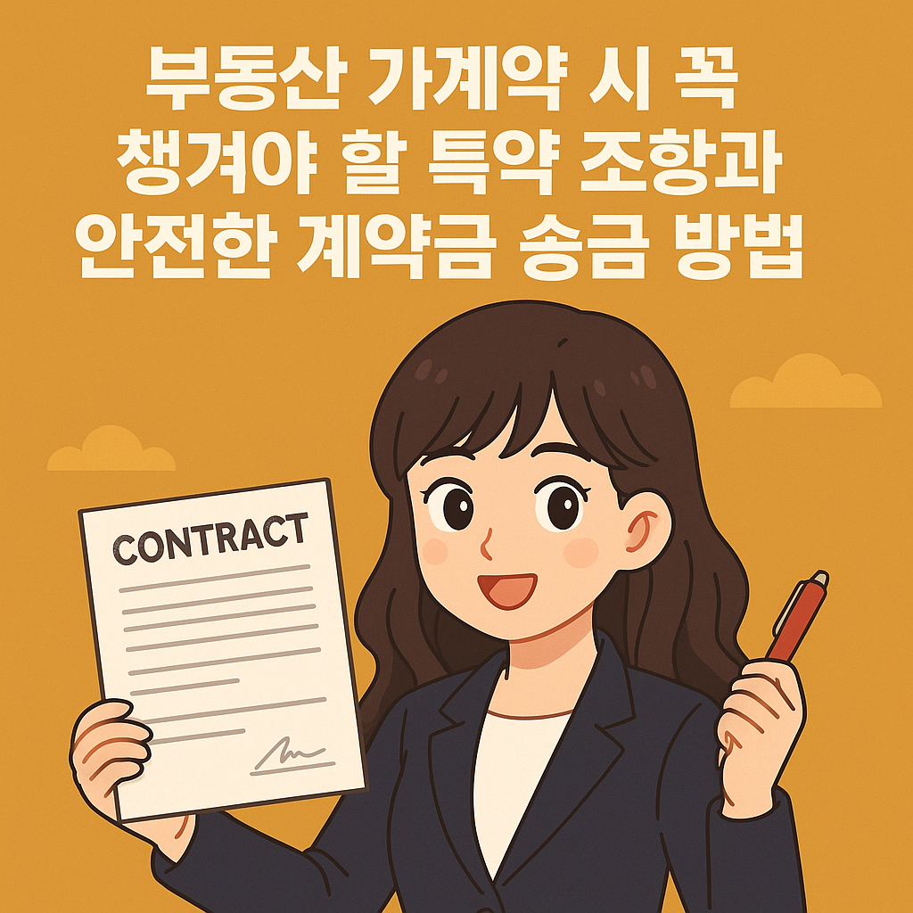 부동산 가계약 시 꼭 챙겨야 할 특약 조항과 안전한 계약금 송금 방법