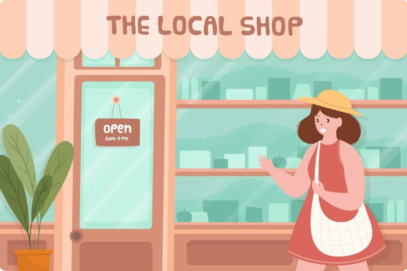 오픈한 가게를 찾아서 들어가는 손님