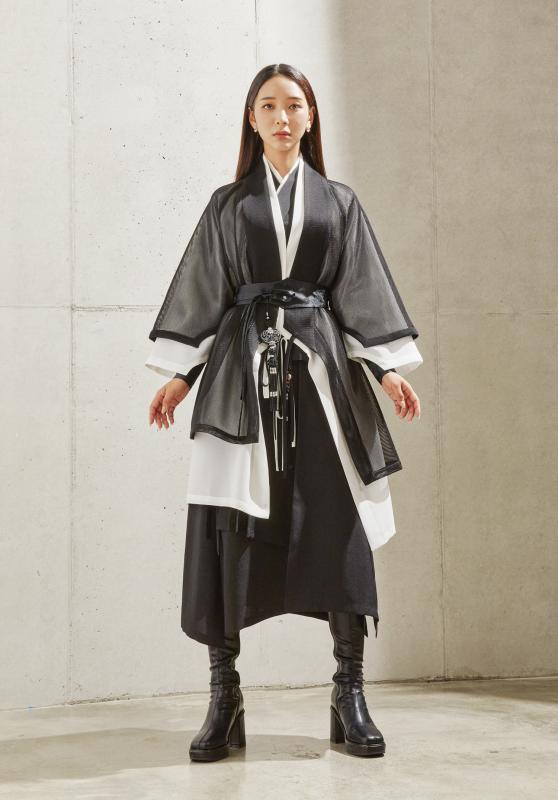 천의무봉 메쉬 블랙 천의달 천의해 두루마기 여자 생활한복