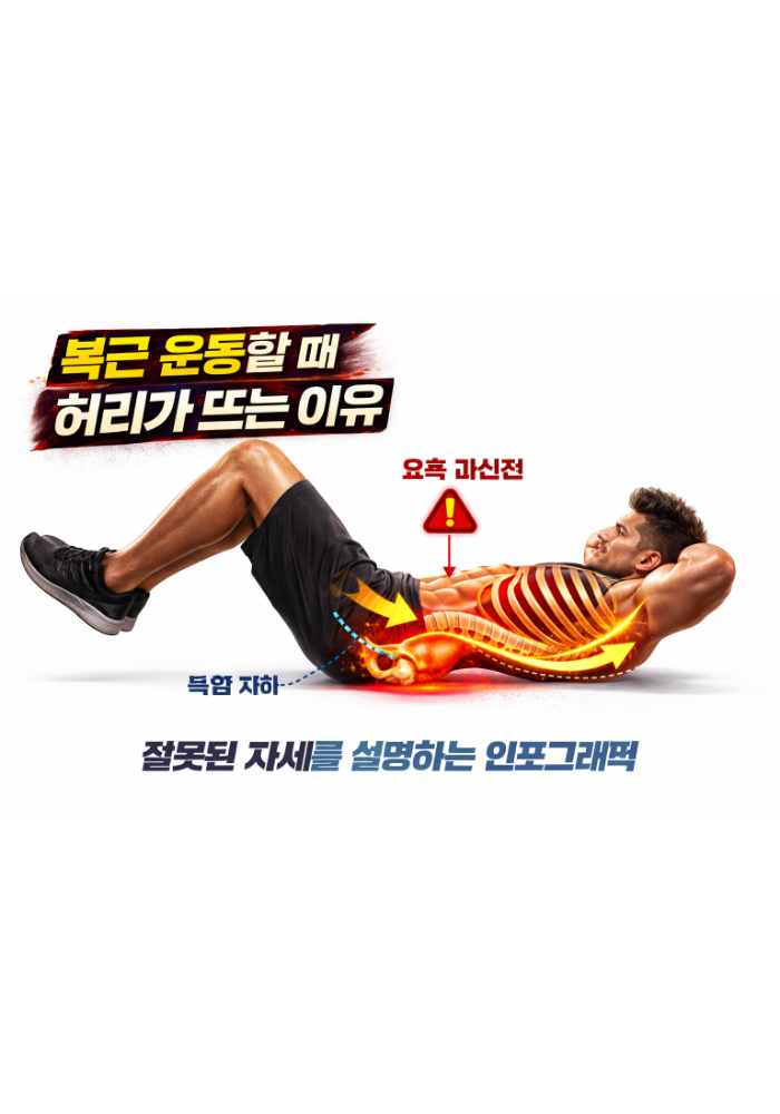 복근 운동할 때 허리가 뜨는 이유