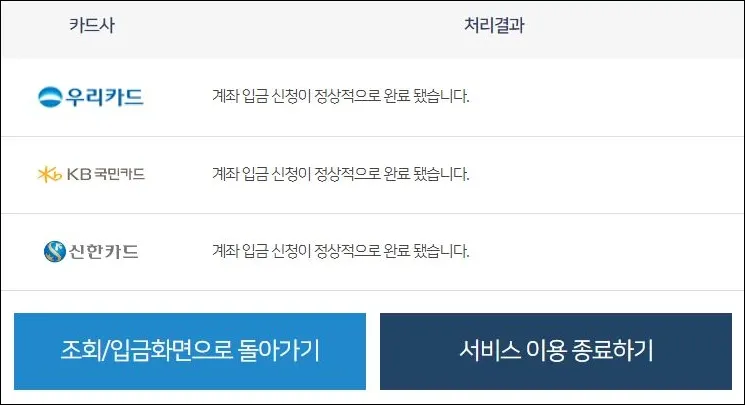 16 카드포인트 통합조회 시스템_입금신청완료