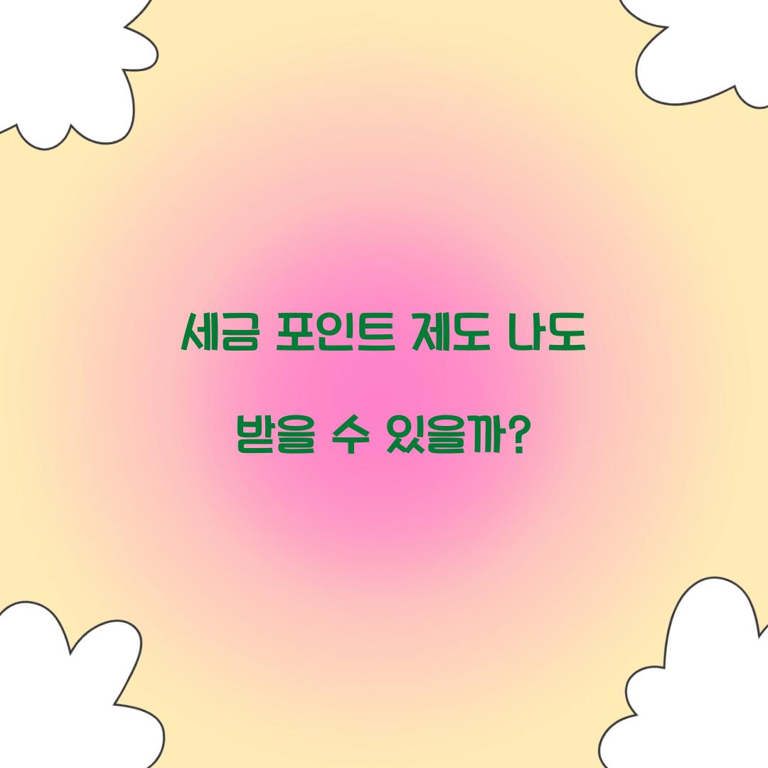 세금 포인트 제도 나도 받을 수 있을까?  