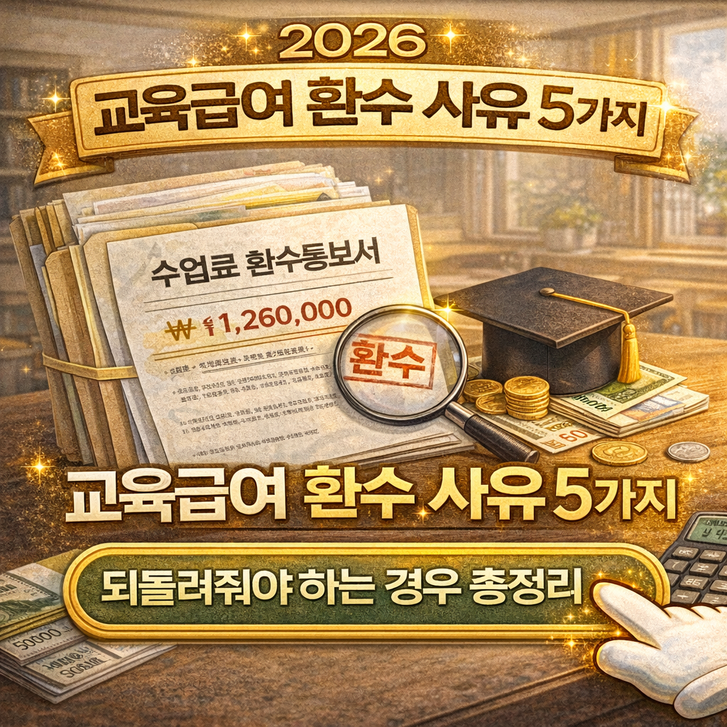 교육급여 환수 사유 5가지|받은 급여 되돌려줘야 하는 경우 총정리 (2026년 기준)