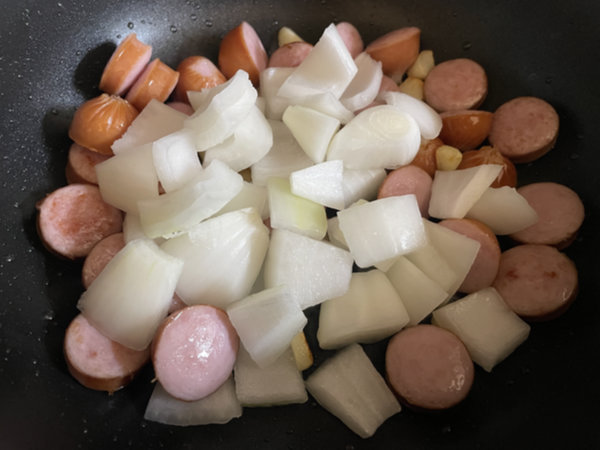 양파 강불에서 빠르게 굽기