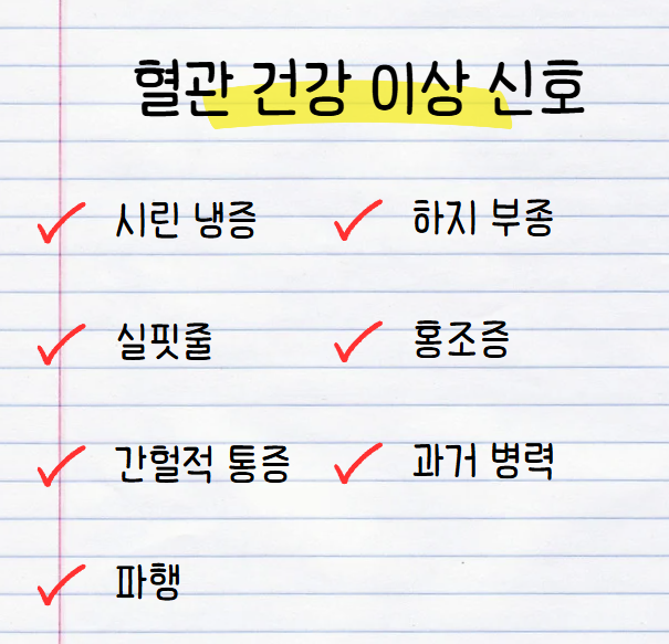 혈액 순환 문제와 혈관 건강의 증상 정리