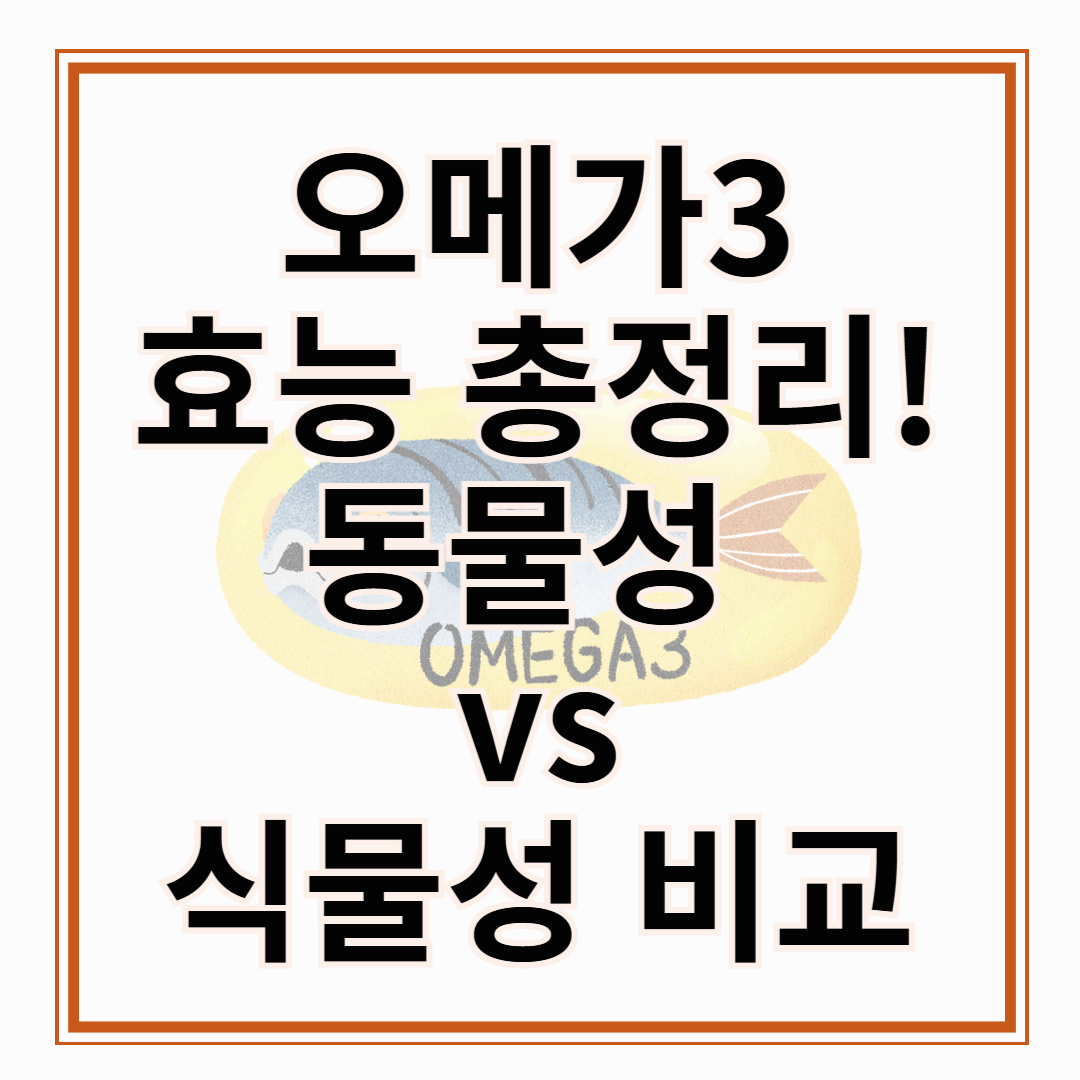 오메가3 효능 총정리 동물성 vs 식물성 비교까지!!