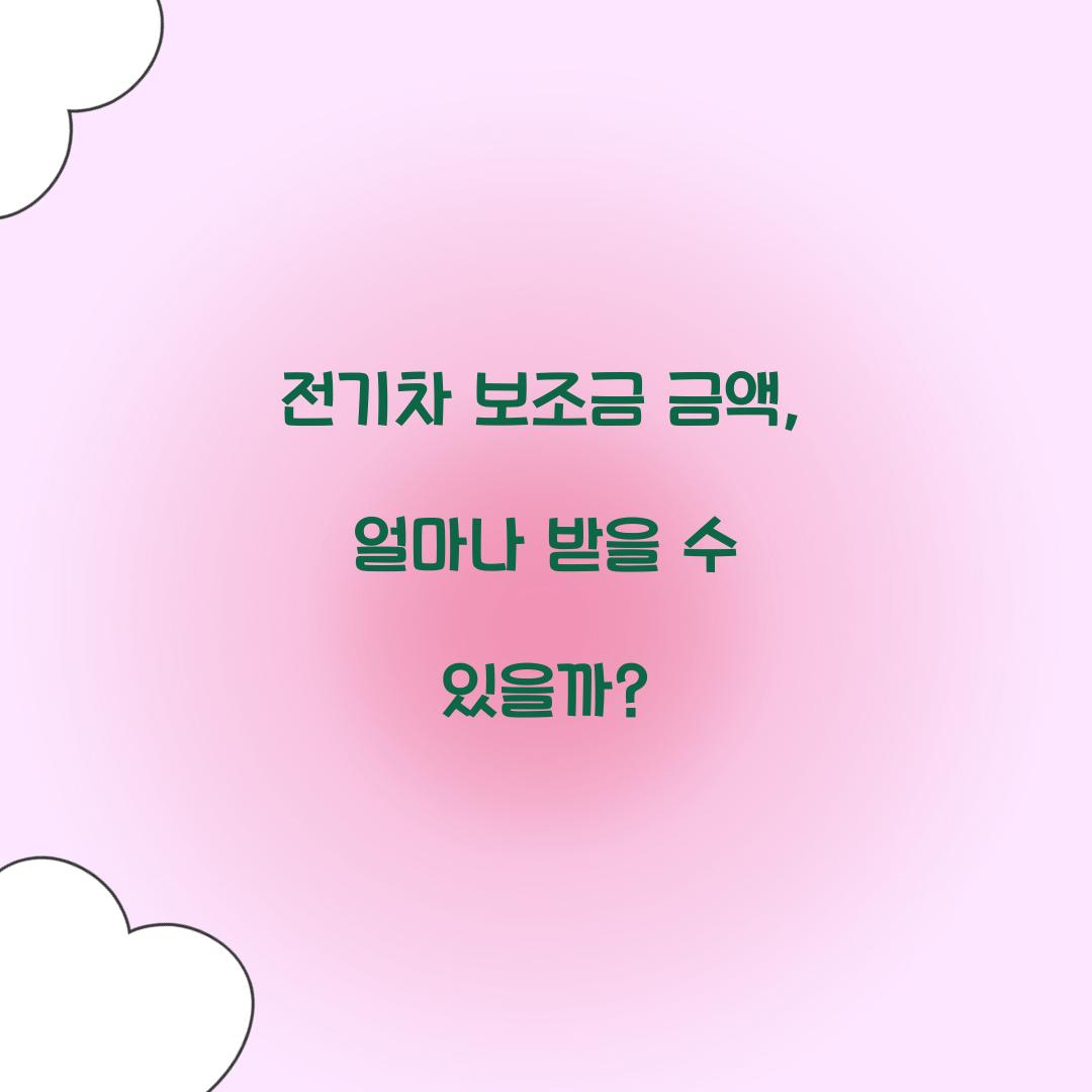 전기차 보조금 금액