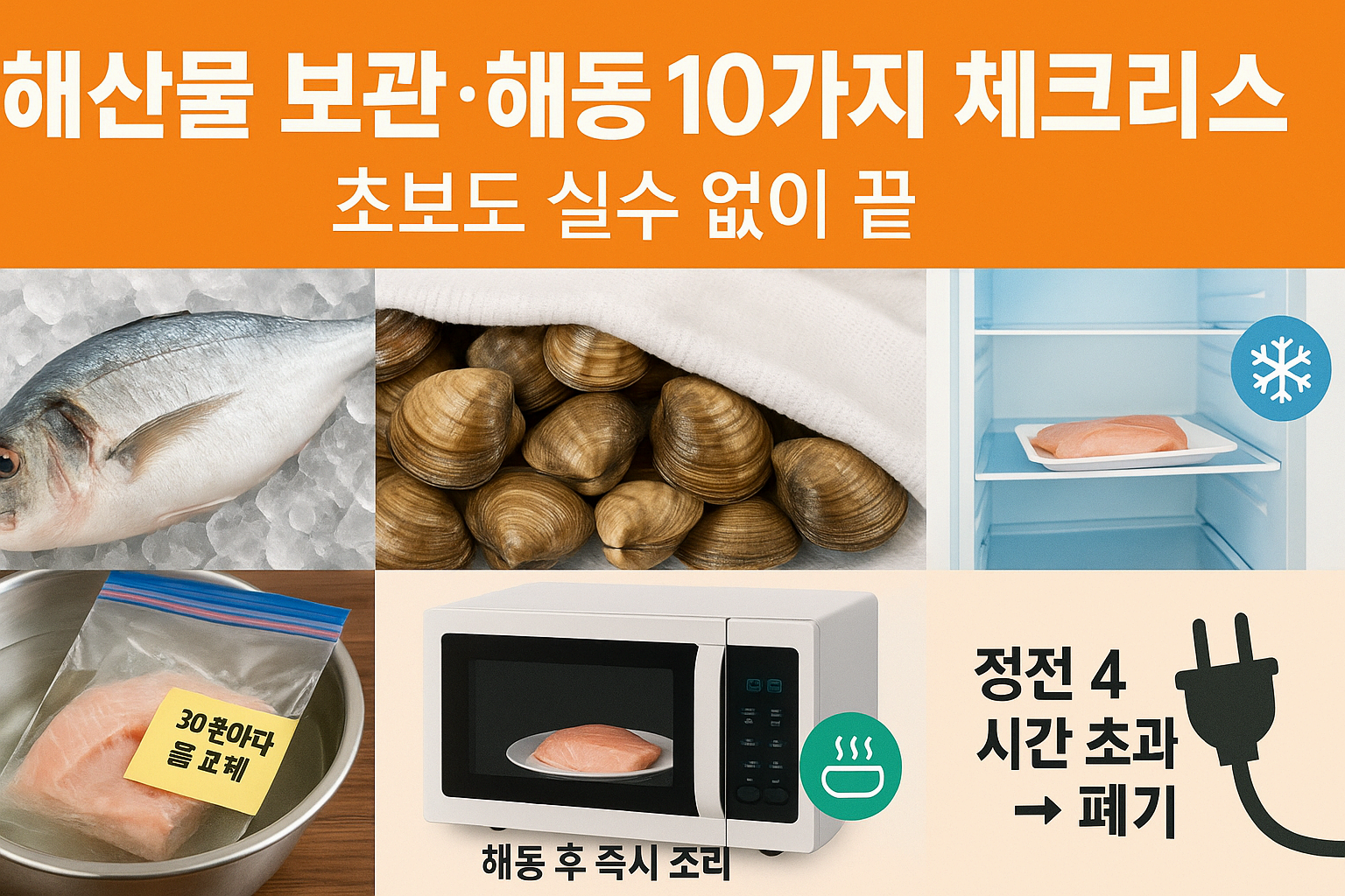 해산물 보관·해동 10가지 체크리스트|초보도 실수 없이 끝