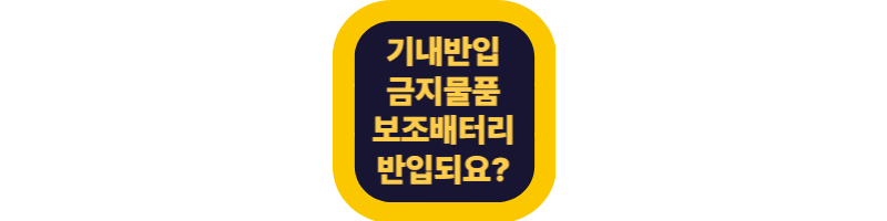 기내 반입금지 물품 총정리 ❘ 보조배터리 반입되나요?
