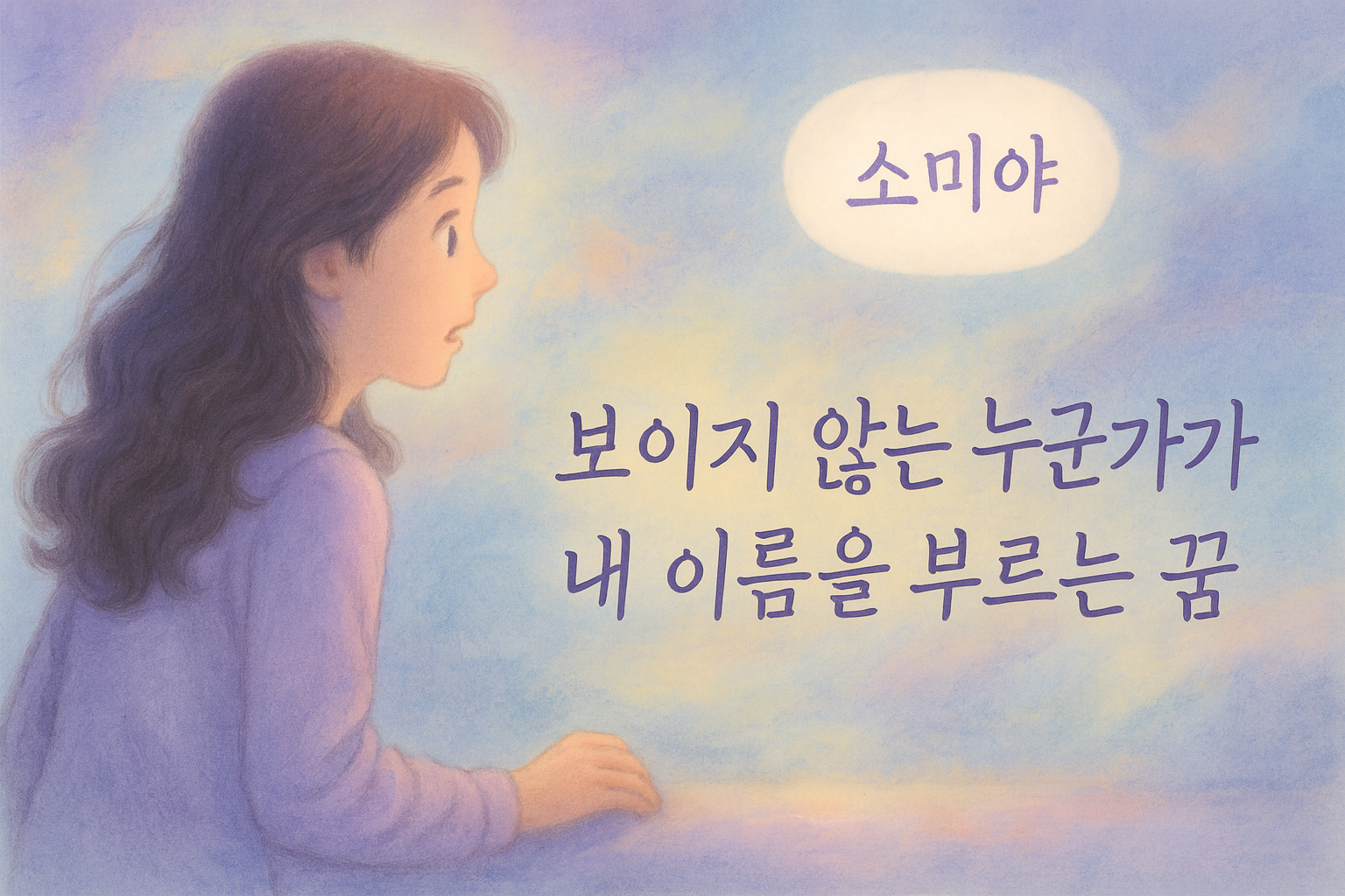 놀란 여성이 보이지 않는 목소리에 이름을 듣는 장면이 담긴 썸네일 이미지