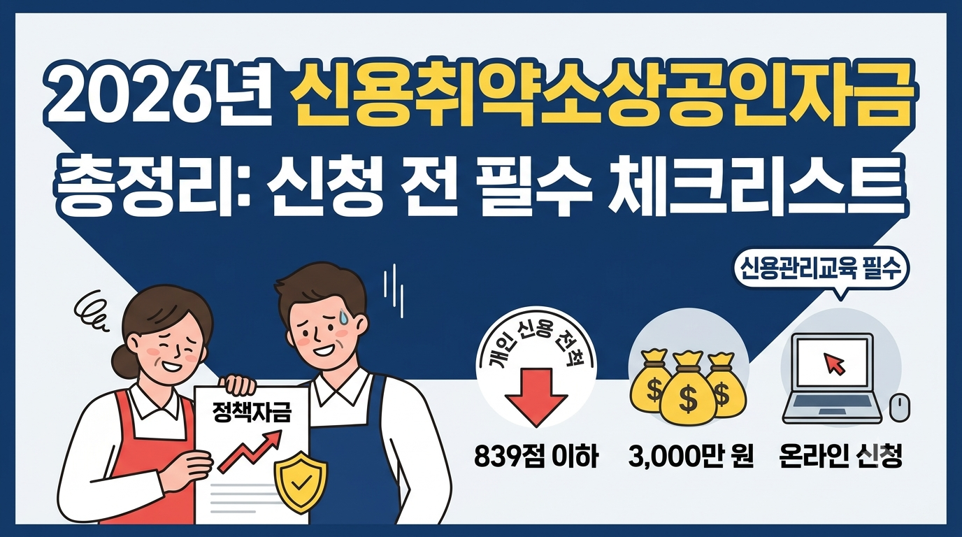 2026년 신용취약소상공인자금 총정리