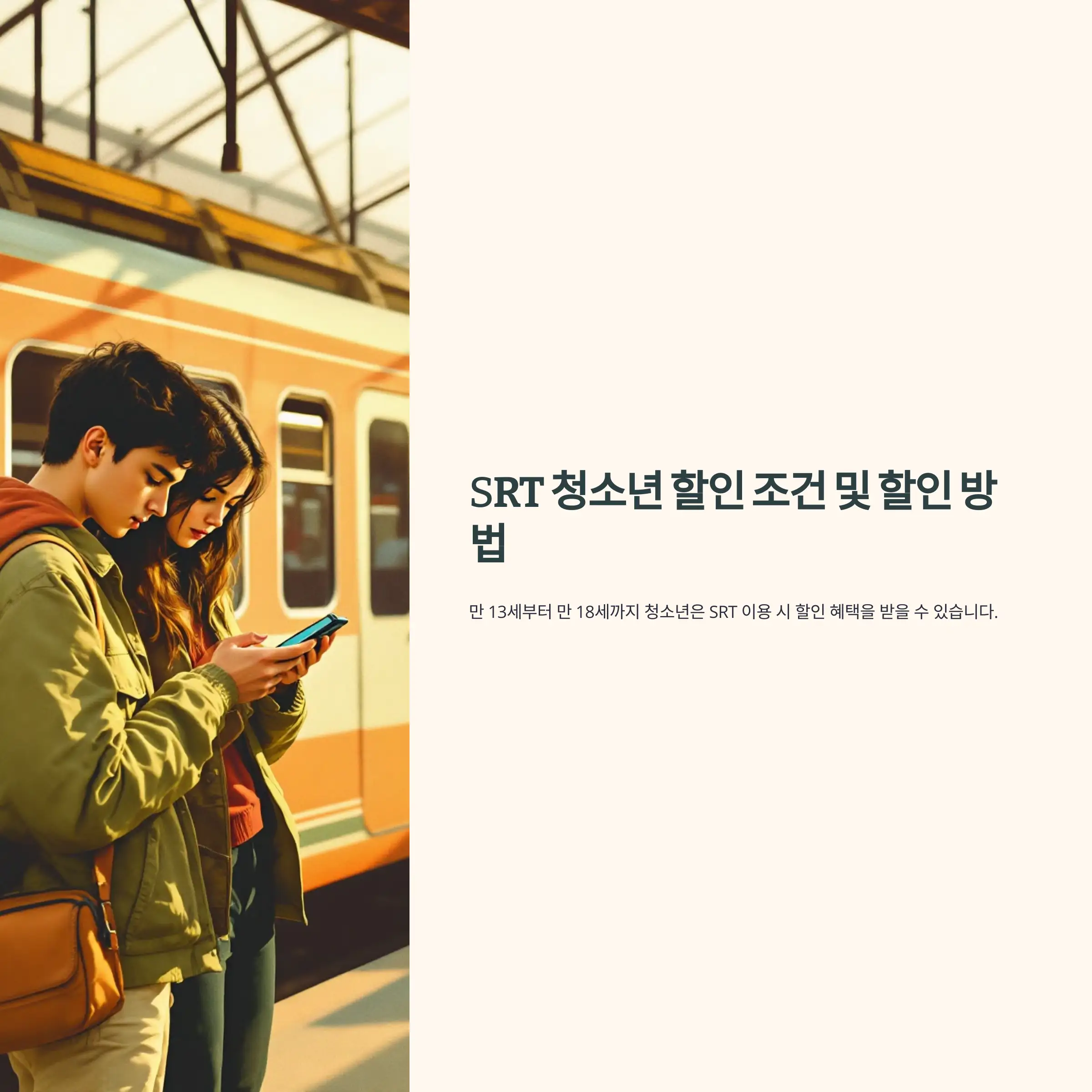 SRT 청소년 할인 조건 및 할인 방법