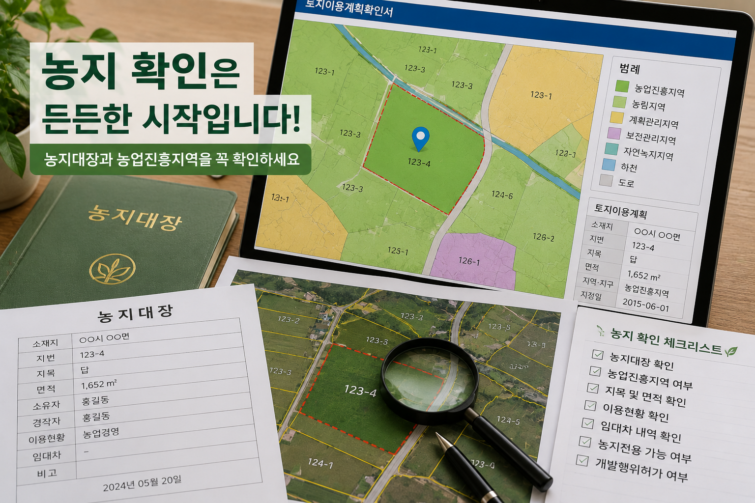 농지대장 등재 및 농지이용실태 전수조사 관리 체계도