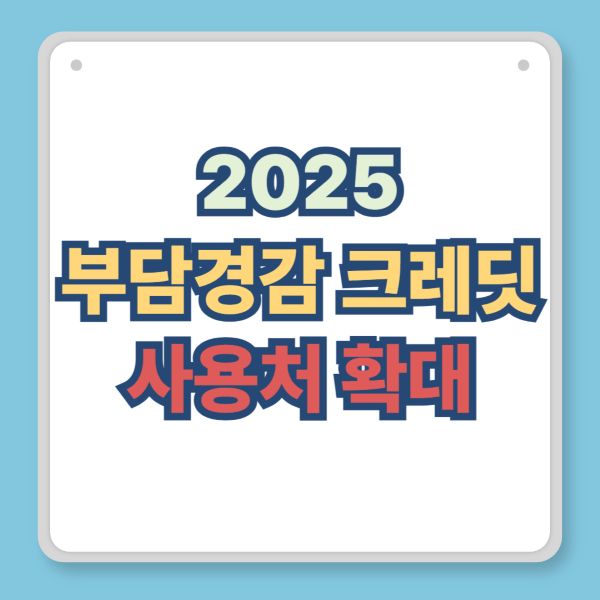 2025 부담경감 크레딧 사용처 확대