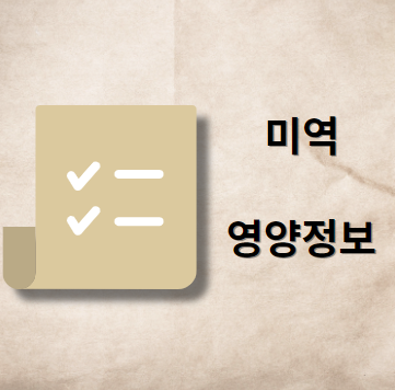 미역 영양 정보