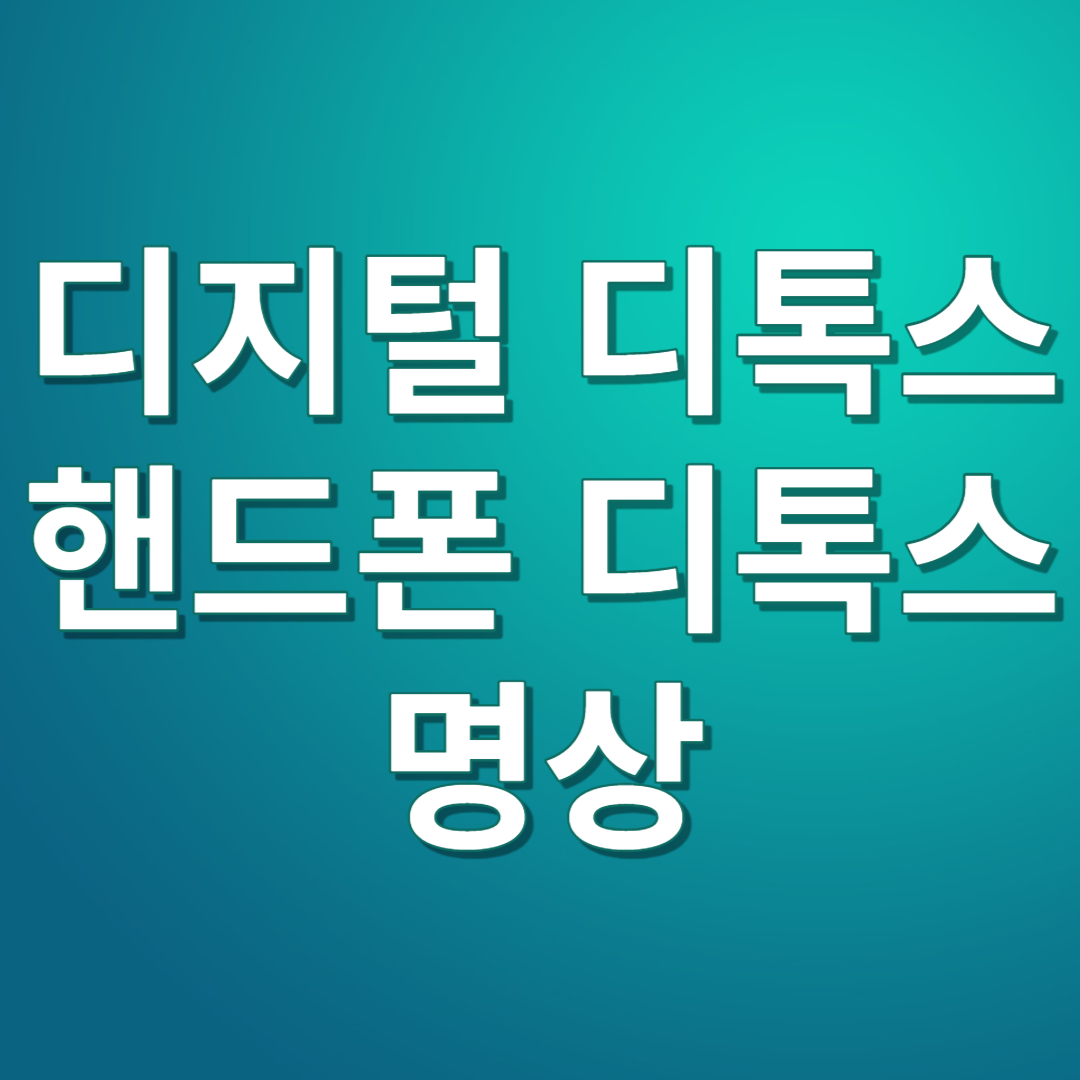 디지털디톡스 핸드폰디톡스 명상