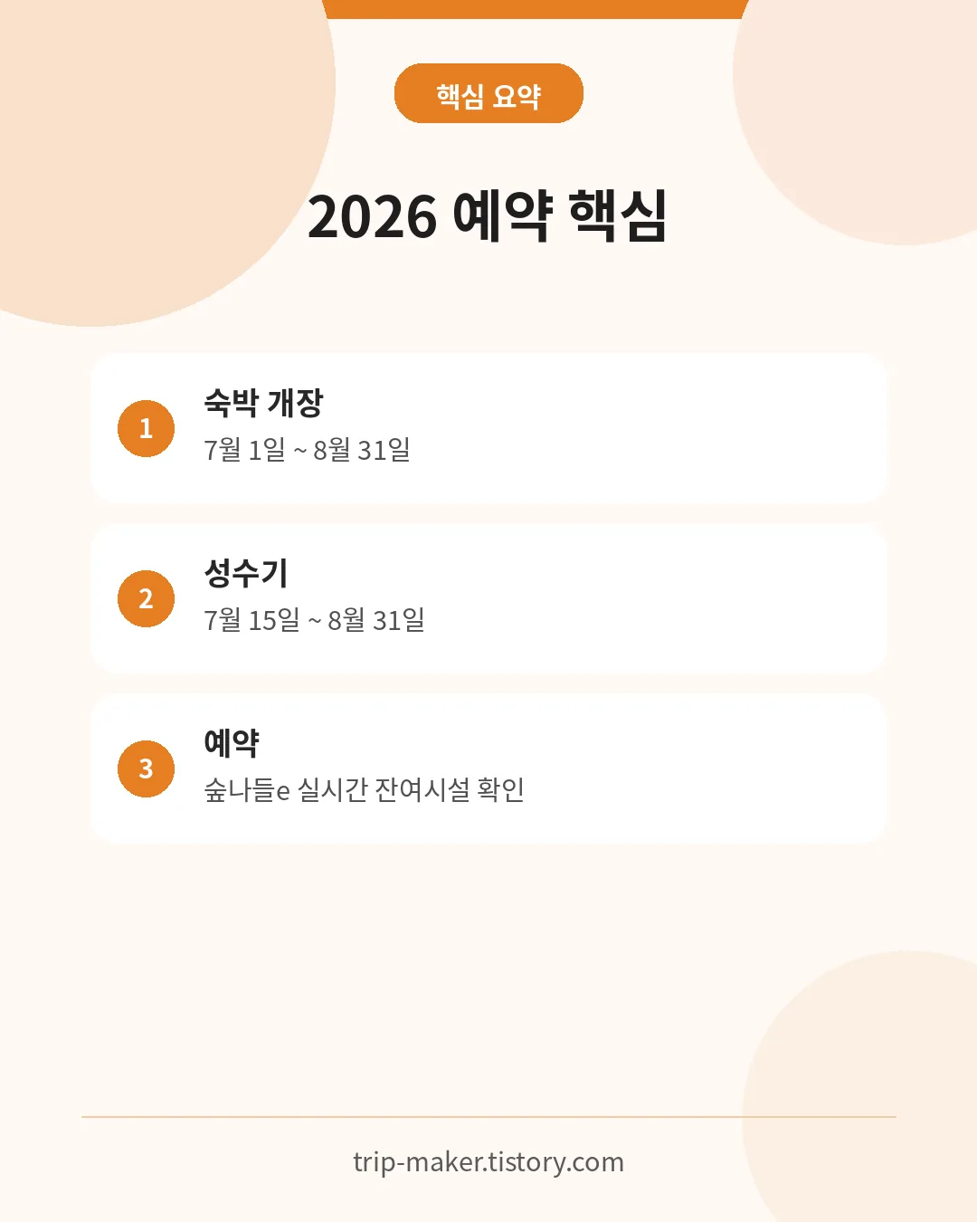 성불산 자연휴양림 2026 숙박 개장&middot;성수기&middot;숲나들e 예약 핵심