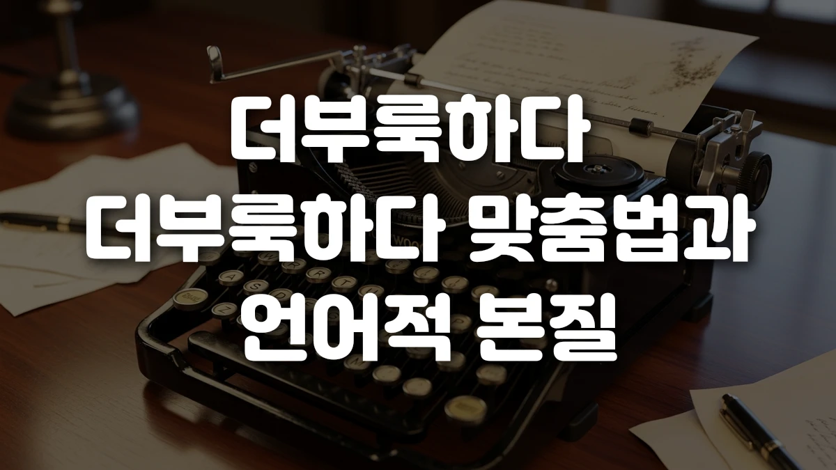 더부룩하다 더부룩하다 맞춤법과 언어적 본질