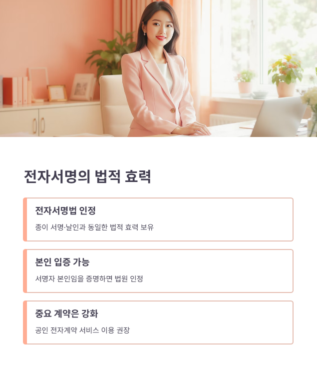 전자서명 삽입 후 문서 보안 및 법적 효력