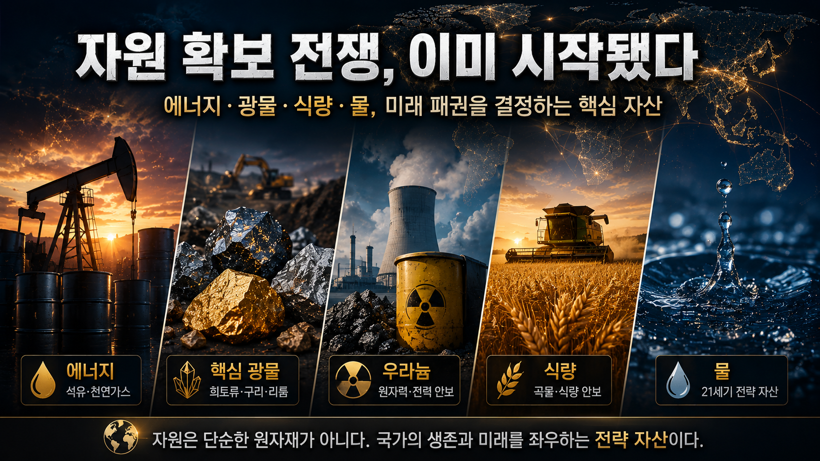 Global competition for energy minerals food and water