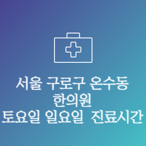서울 구로구 온수동 한의원 주말 토요일 일요일 문여는 병원 진료시간