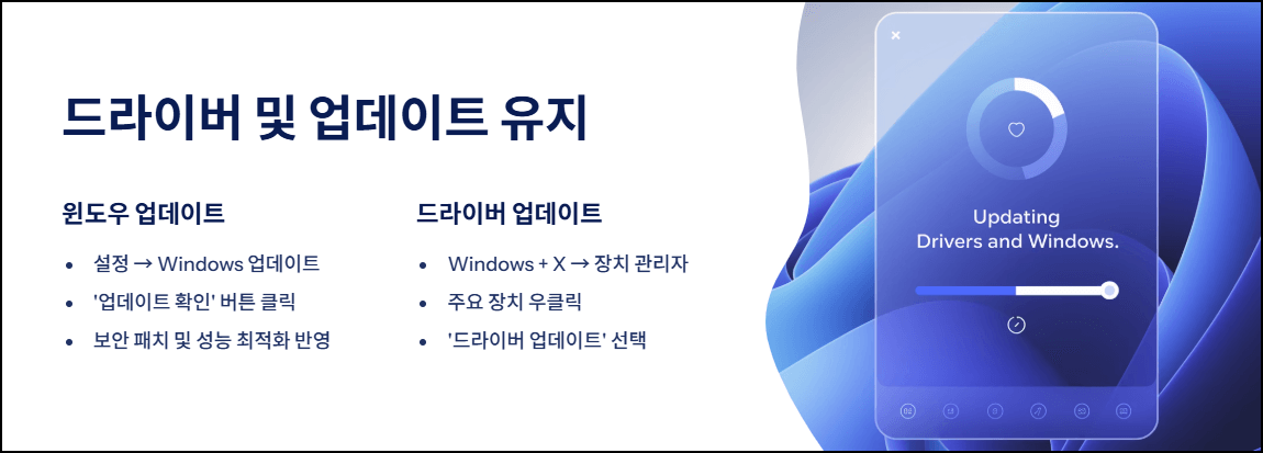 드라이버 및 업데이트 유지
