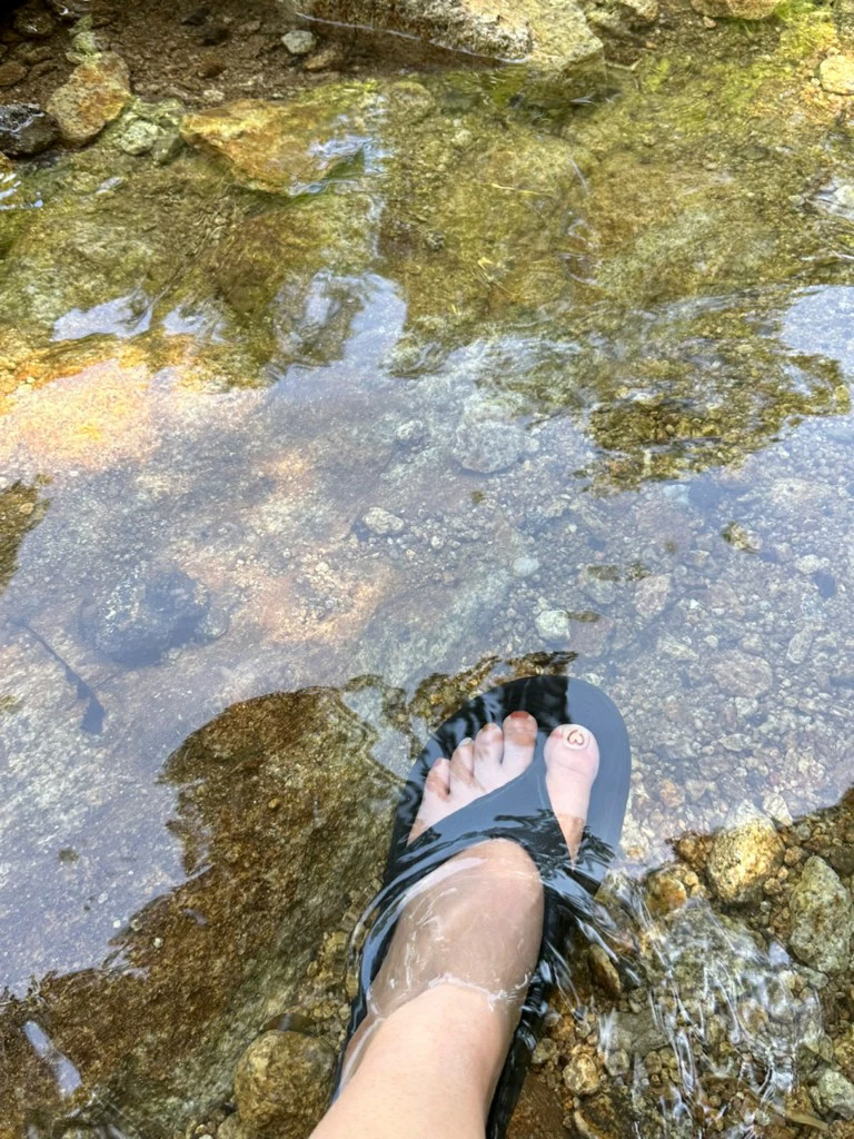 삼막사 계곡에 발 담그고 있는 사진
