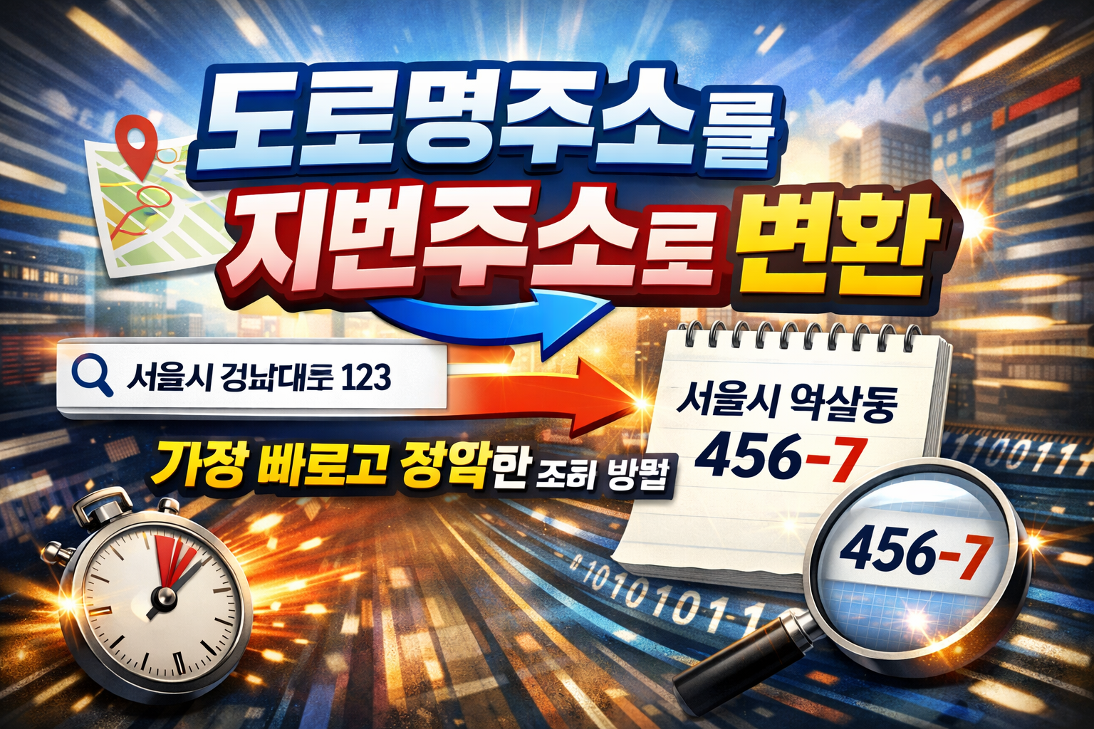 도로명주소를 지번주소로 변환