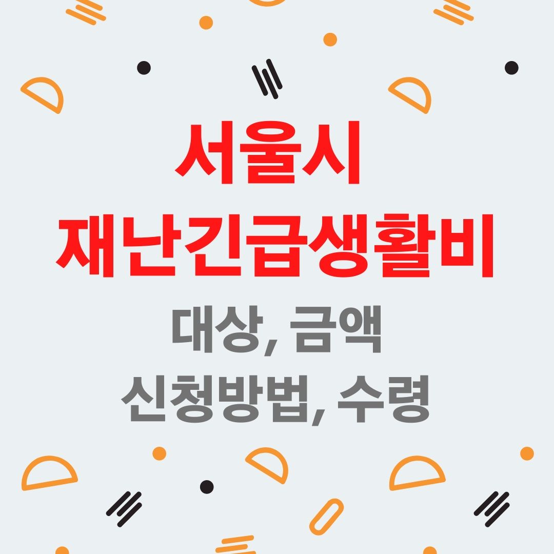 서울시 재난긴급생활비 대상