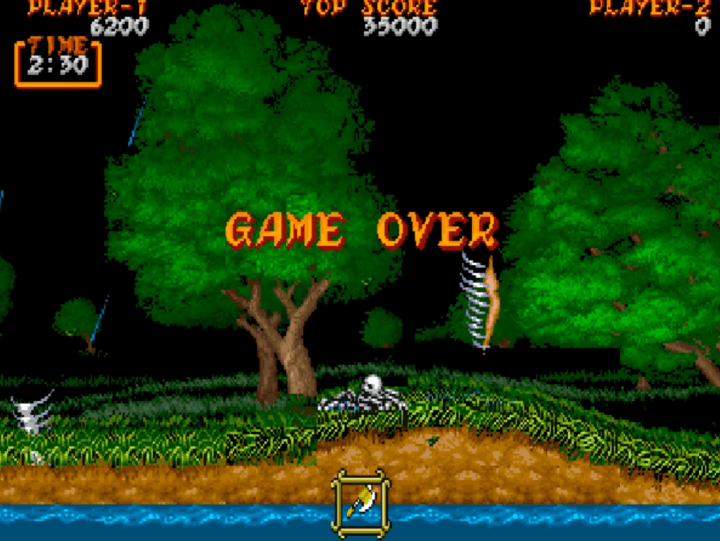 대마계촌-오락실게임-종료-화면