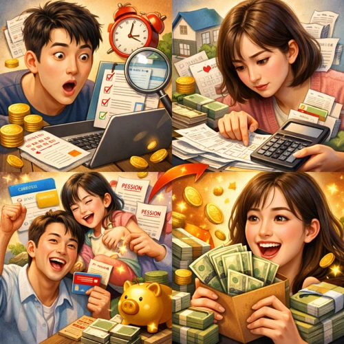 환급금 봉투를 든 손