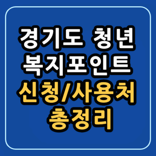 경기도 청년 복지포인트 신청 사용처 총정리