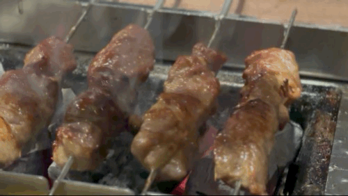 양꼬치 돌아가는 모습